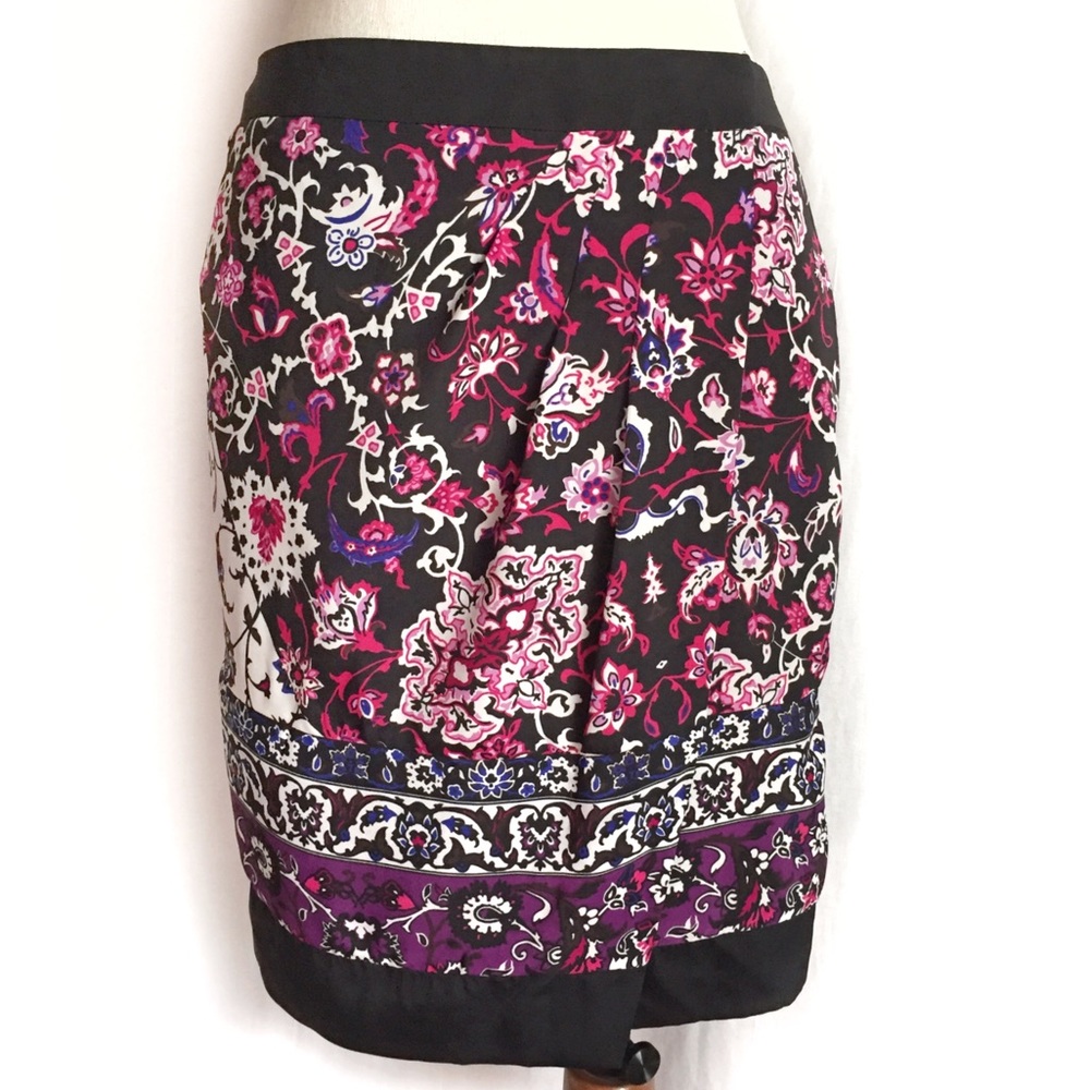 New York & Company Floral Wrap Skirt